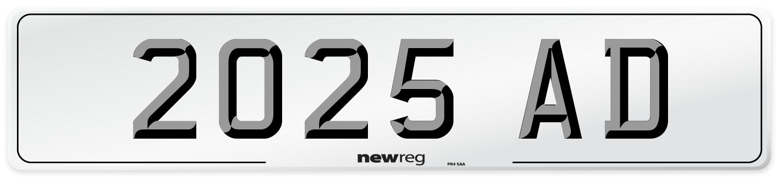 2025 AD Number Plate from New Reg